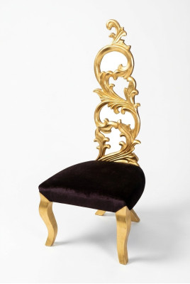 Thron Sessel Königlicher Polster Chesterfield Samt 1 Sitzer Antik Stil Stühle