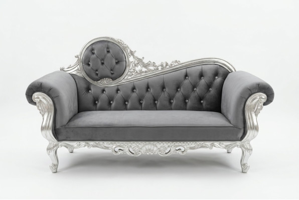 Thron Sessel Königlicher Polster Chesterfield Samt 2 Sitzer Antik Stil Stühle
