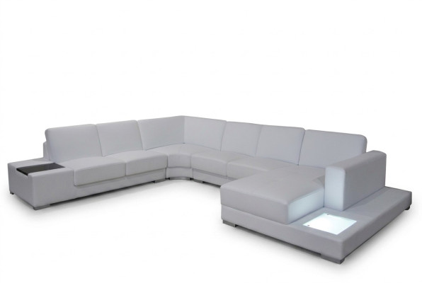 Ledersofa Couch Wohnlandschaft Ecksofa Garnitur Design Modern Sofa U-Form A1110