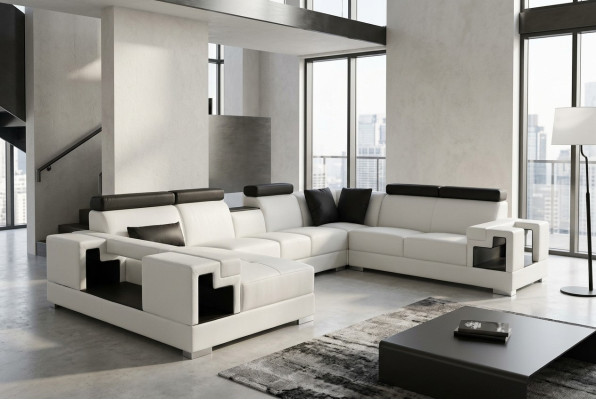 Ledersofa Eck Sofa Couch Wohnlandschaft Sofas Couchen Garnitur Design Modern Neu