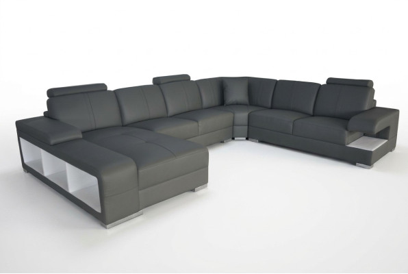 Ledersofa Couch Wohnlandschaft Garnitur Design Modern Ecke Sofa U-Form Neu G8028