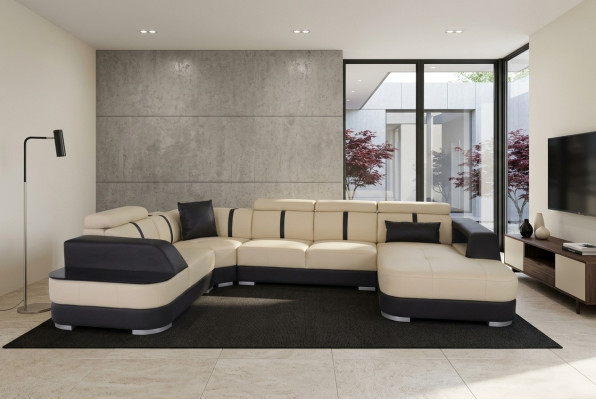Eck Sofa Couch Polster Ecke Garnitur Leder Sofa Couchen Wohnlandschaft U Form