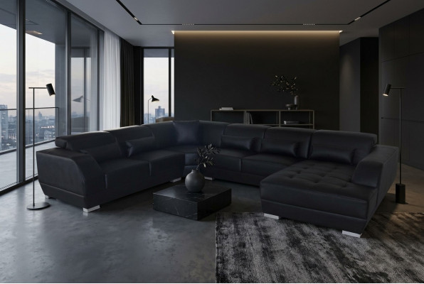 Eck Couch Sitz Leder Polster Design Ecke Garnitur Wohnlandschaft Sofas Neu Sofa