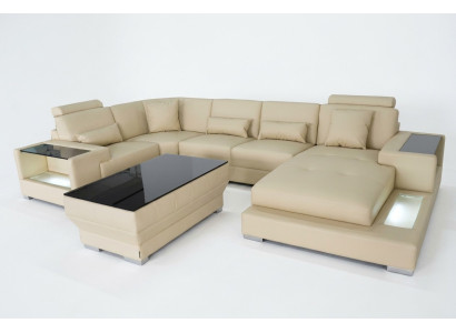 Leder Sofa Couch Polster Eck Designer Garnitur Wohnlandschaft Garnituren Eck Neu