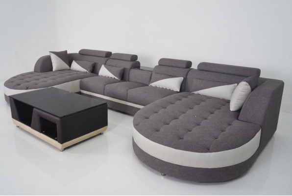 Eck Sofa Polster Couch Sitz Garnitur Moderne U Form Wohnlandschaft Ecke Leder