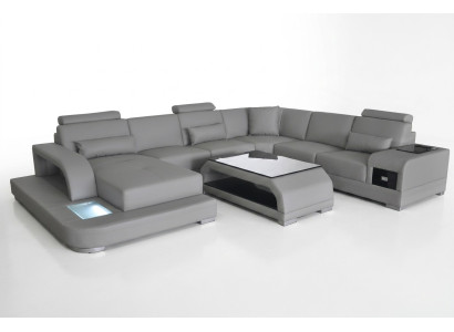 Eck Sofa Polster Couch Sitz Ecke Leder Garnitur Moderne U Form
