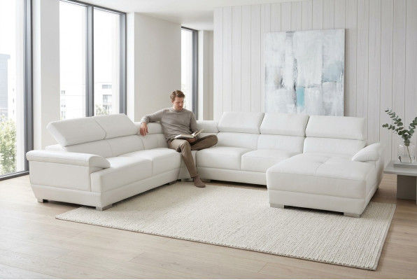 Wohn Couch Leder Sofa Landschaft Sitz Polster Garnitur Eck Sofas Garnituren Neu