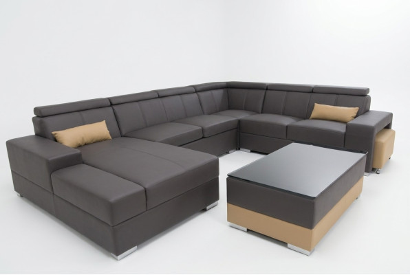 Wohn Leder Landschaft Sofa Couch Polster Garnitur Eck Sofas Sitz Garnituren Neu