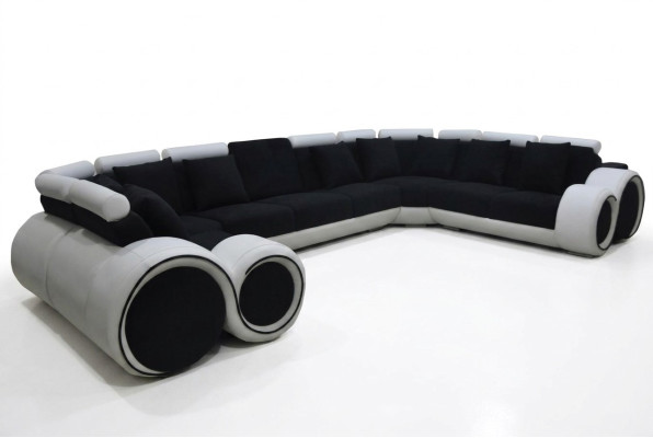 Ecke Leder Modern XXL Couch Wohnlandschaft Ledersofa Sofa U-form A1163 +