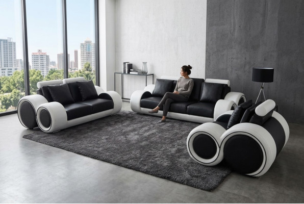 Sofa Couch Garnitur Sitz Polster Komplett Set 3+2+1 Sofas Couchen Designer