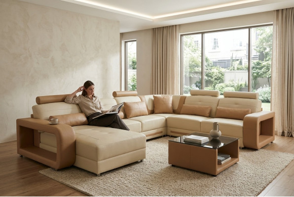 Eck Sofa Couch Polster Ecke Wohn Zimmer Landschaft Designer Couchen Textil A1135