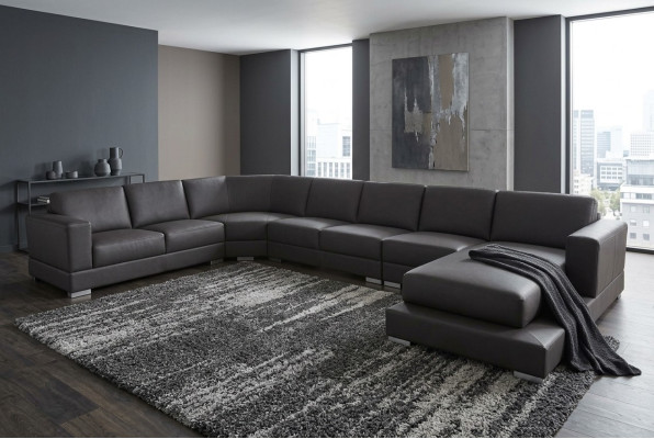 Ecke Leder Modern XXL Couch Wohnlandschaft Ledersofa Sofa U-Form A1127