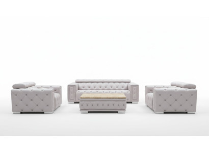 Couch Set Garnitur Polster Leder Design Chesterfield Sofagarnitur 3+2+1 9914 Neu