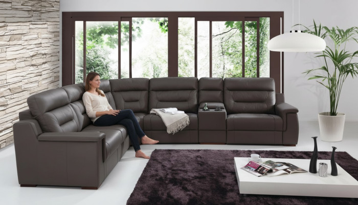 Ecksofa Ablage Kühlfach Bettfunktion Schlaf Sofa Couchen Polster Wohnlandschaft