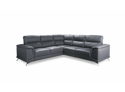 Eck Garnitur Heim Kino Sofa Couch Polster Couchen Sofas Relax Fußstützen Leder