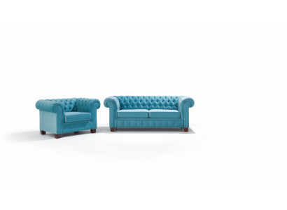 Chesterfield 2+1+1 Sofagarnitur Couch Polster Sitz Garnitur Sofa Couchen