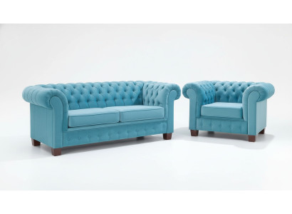Chesterfield 2+1 Sofagarnitur Couch Polster Sitz Garnitur Sofa Couchen Sofas Neu