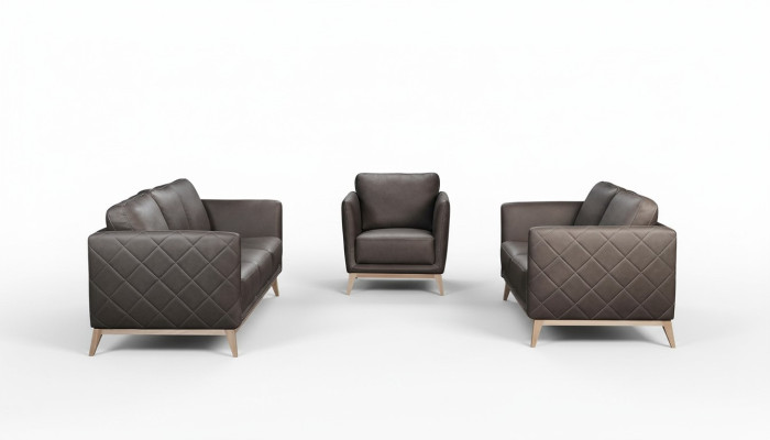 Leder Design Couch Polster Sitz Garnitur Sofa Garnituren Kunstleder 3+2+2 Neu