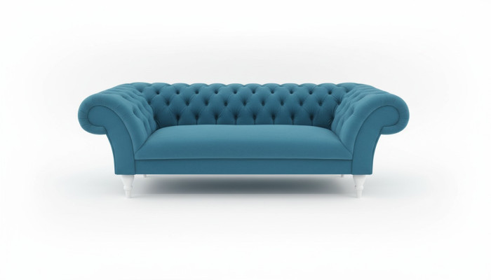 Textil 3 Sitzer Blau Stoff Design Couch Polster Sofas Modern Sofa Chesterfield
