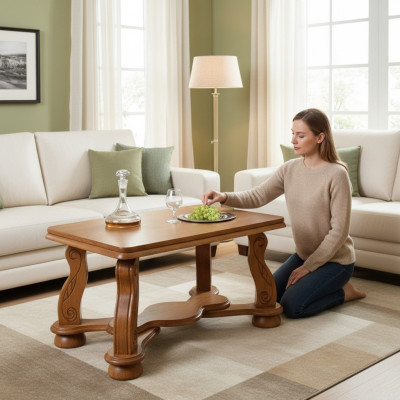 Echte Handarbeit Holz Tisch Couch Tische Beistell Neu Sofa Klassisch