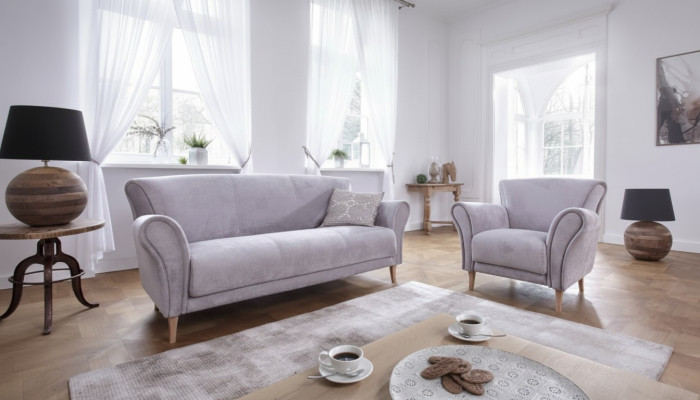 Sofagarnitur 3+1+1 Sitzer Sofas Couch Polster Garnitur Moderne Couchen Stoff Neu