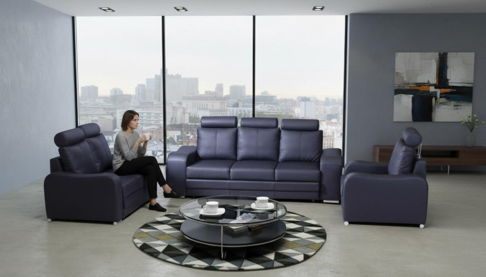 Design Sofa 3 Sitzer Relax Sofas Polster Moderne Dreisitzer Couch 100% Vollleder