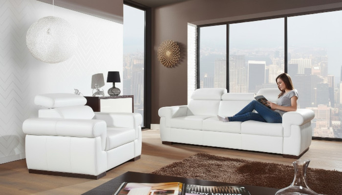 Echtleder Sofagarnitur 3+1 Sitz Modernes Sofa Couch Design Polster Garnitur Set
