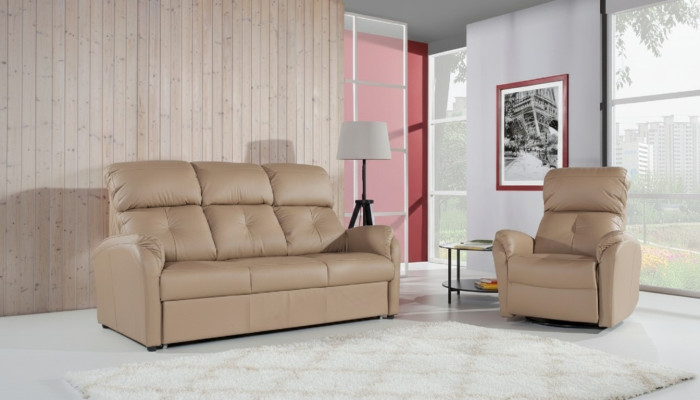 Sofagarnitur 3+2+1 Sitzer Set Sofa Polster Couch Leder Relax Elektrischer