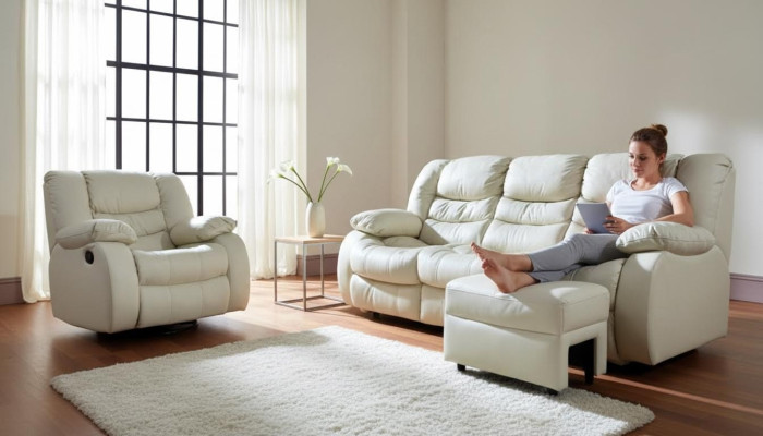 Multifunktions Couch Sofagarnitur Ledersofa 3+1+1 Relax Kino Sofa Set Polster