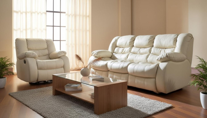 Multifunktions Couch Sofagarnitur Ledersofa 3+1+1 Relax Kino Sofa Set Polster