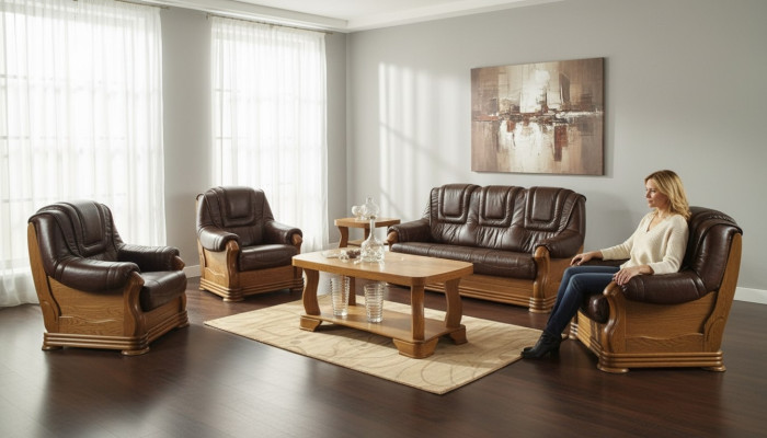 Sofagarnitur 3+2+2 Sitzer Klassischer Wohnlandschaft Sofas Couchen Polster Neu