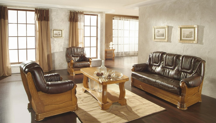 Klassische Dreisitzer Couch Couch Polster Sofa 3 Sitzer Leder Couchen
