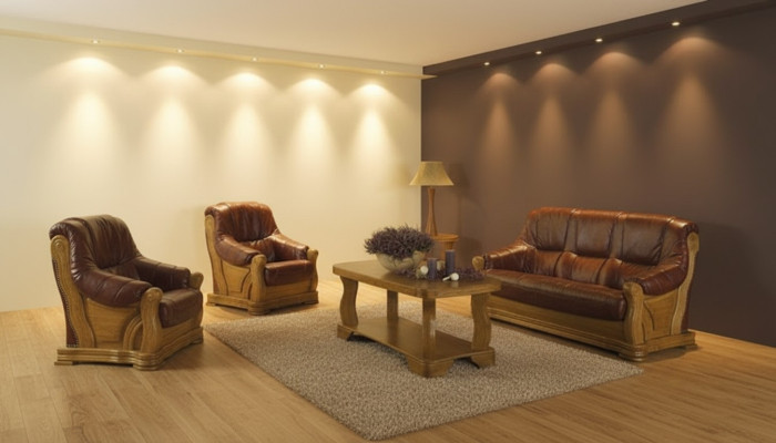 Robuste Leder Sofagarnitur 3+2 Sitzer Moderne Wohnzimmer Couchen