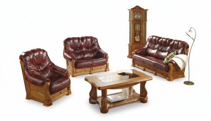 Klassische Dreisitzer Couch Couch Polster Sofa 3 Sitzer Leder Deko Couchen