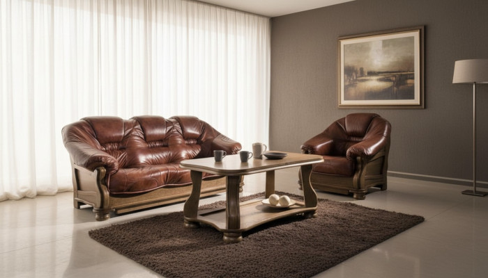 Sofagarnitur 3+1 Sitzer Klassische Garnituren Leder Sofas Couchen Polster