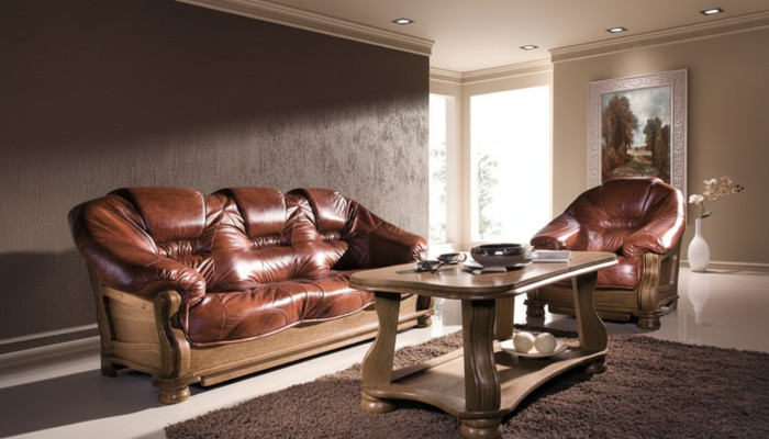 Sofagarnitur 3+2 Sitzer Klassische Garnituren Leder Sofas Couchen Polster