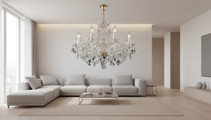Kron Leuchter Lampe Lampen Kristall Leuchten Beleuchtung Bohemia Leuchte Decken