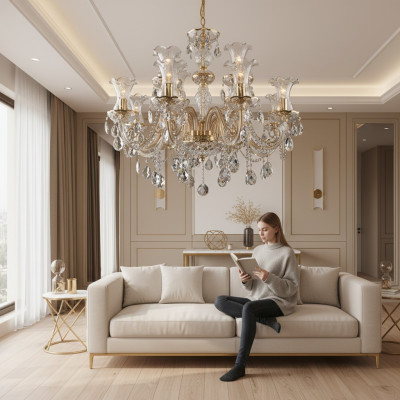Klassische Kronleuchter Deckenleuchten Lampe Bohemia Beleuchtung Kristall Neu