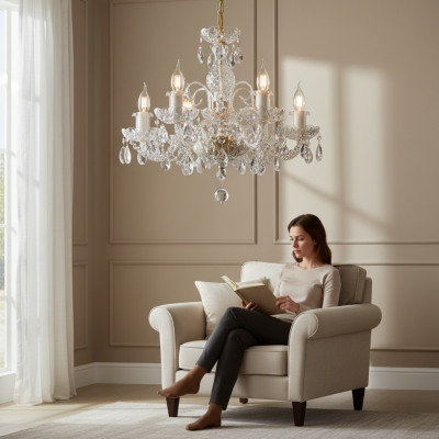 Kronleuchter Klassischer Decken Leuchte Lampe Beleuchtung Kristall Neu Bohemia