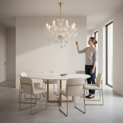 Luxus Hotel Zimmer Kronleuchter Luster Echte Kristallsteine Decken Fluter Lampe