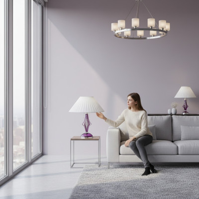 Kristalllampe Bürolampe Tisch Elite Bohemia Fuß Nachttisch Neu
