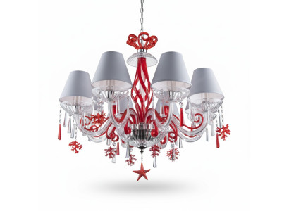 Kronleuchter Antik Stil rote Leuchte Decken Lampen Luster Lampe Kristall Design