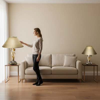Tischleuchte Antik Stil Kronleuchte Tisch Lampe Leuchte Lampen Kristall Leuchten