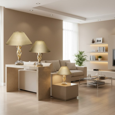 Tischleuchte Antik Stil Kronleuchte Tisch Lampe Leuchte Lampen Kristall Leuchten