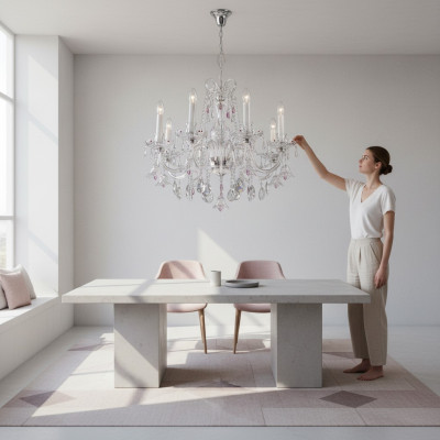 Kristall Kronleuchter Deckenleuchte Hängelampe Licht Bohemia Lampe