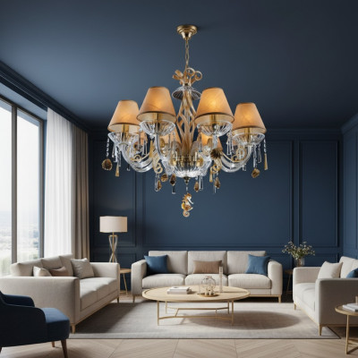 Luster Kristall Kronleuchter Hängeleuchte Leuchte Bohemia Lampe Deckenleuchte
