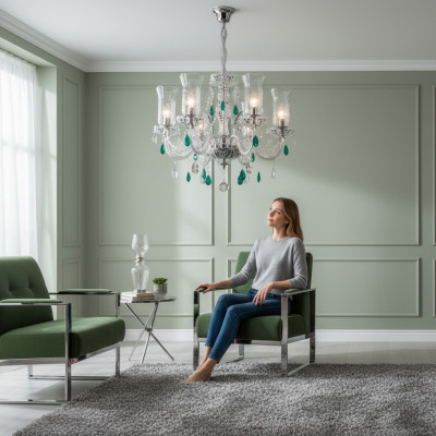 Kristall Leuchte Decken Luster Decken Kronleuchter Lampe Leuchte Bohemia Lampen