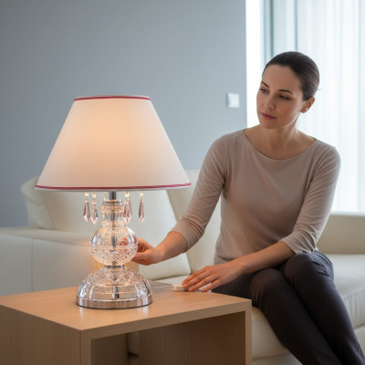 Tischlampe im antiken Stil Kronenlampe Kristall Lampen Lichter Beleuchtung