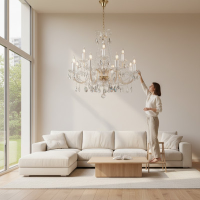 Lampe Hängeleuchte Kronleuchter Lampe Decke Lichter Bohemia Kristall