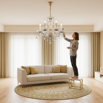 Kronleuchter-Lampe Kristall Deckenleuchte Hängeleuchte Bohemia